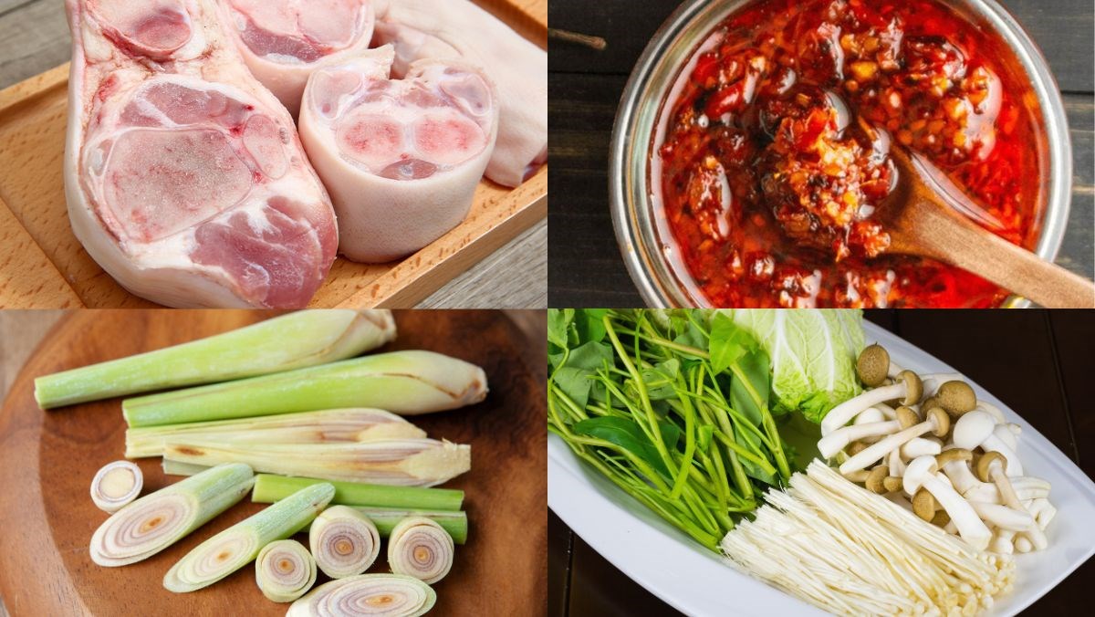 Nguyên liệu món ăn lẩu sa tế uyên ương