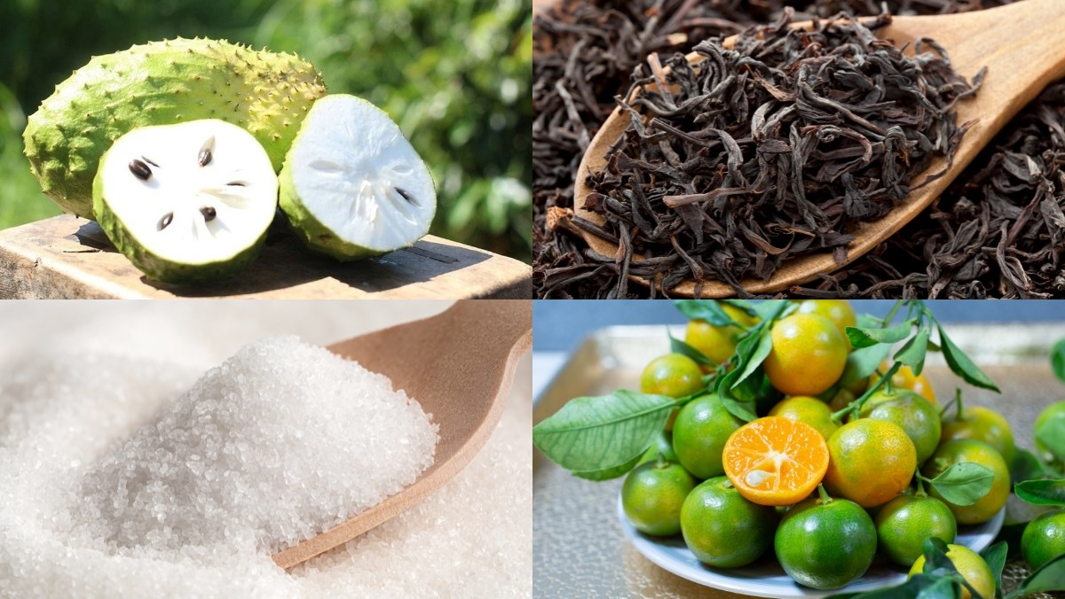 Nguyên liệu món ăn hướng dẫn pha trà mãng cầu