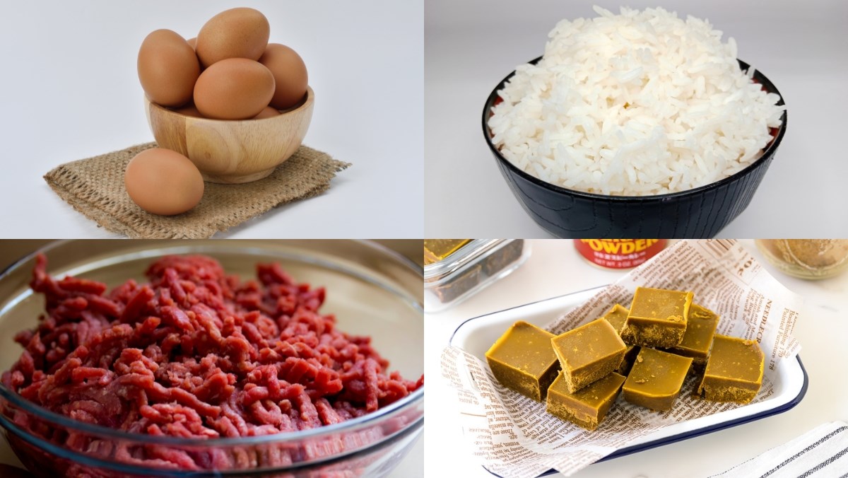 Nguyên liệu món ăn mẹo làm trứng lốc xoáy