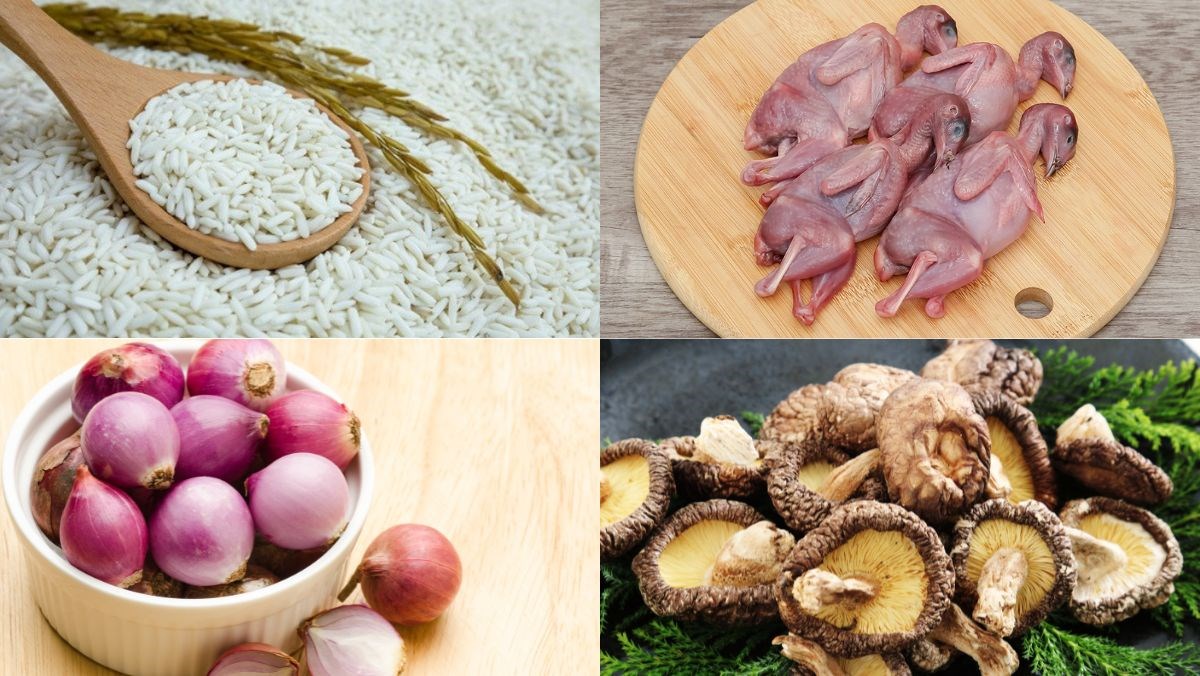 Nguyên liệu món ăn xôi chim cút