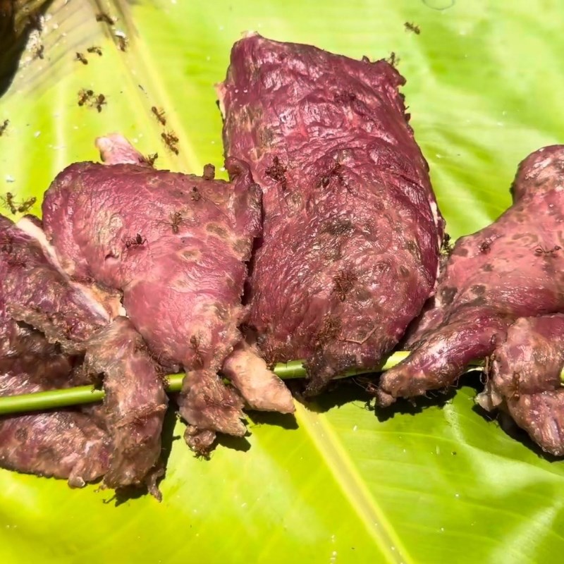 Bước 1 Chuẩn bị thịt bò và thu hoạch kiến Bò nướng kiến vàng