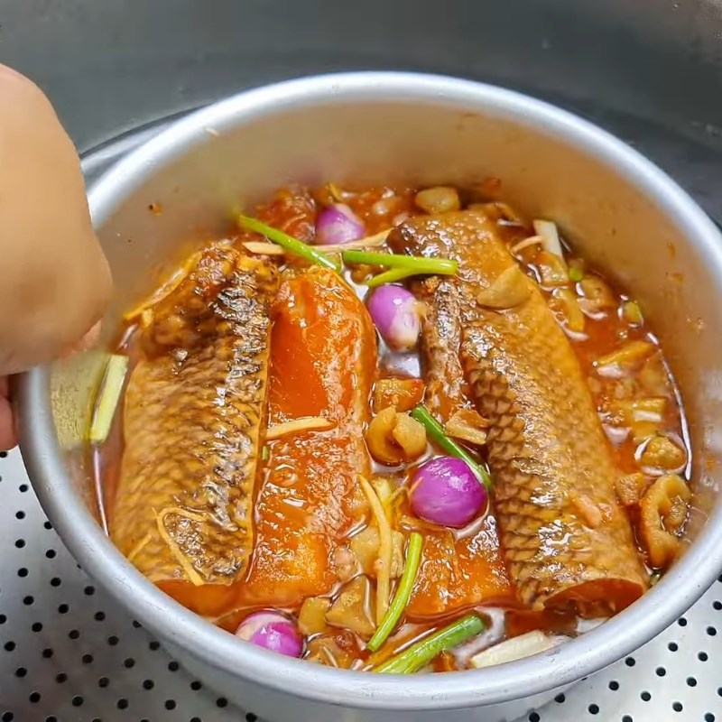Bước 4 Chưng mắm Mắm cá lóc chưng thịt băm