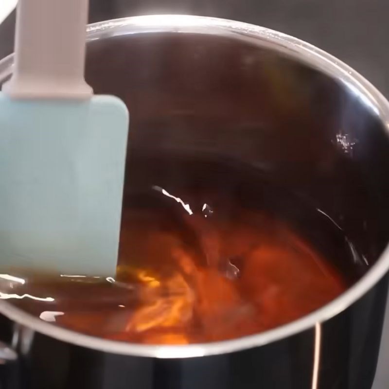 Bước 2 Nấu nước đường Bánh bò rễ tre