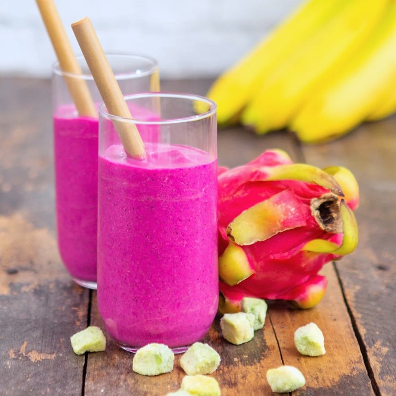Bước 2 Thành phẩm Smoothie thanh long ruột đỏ