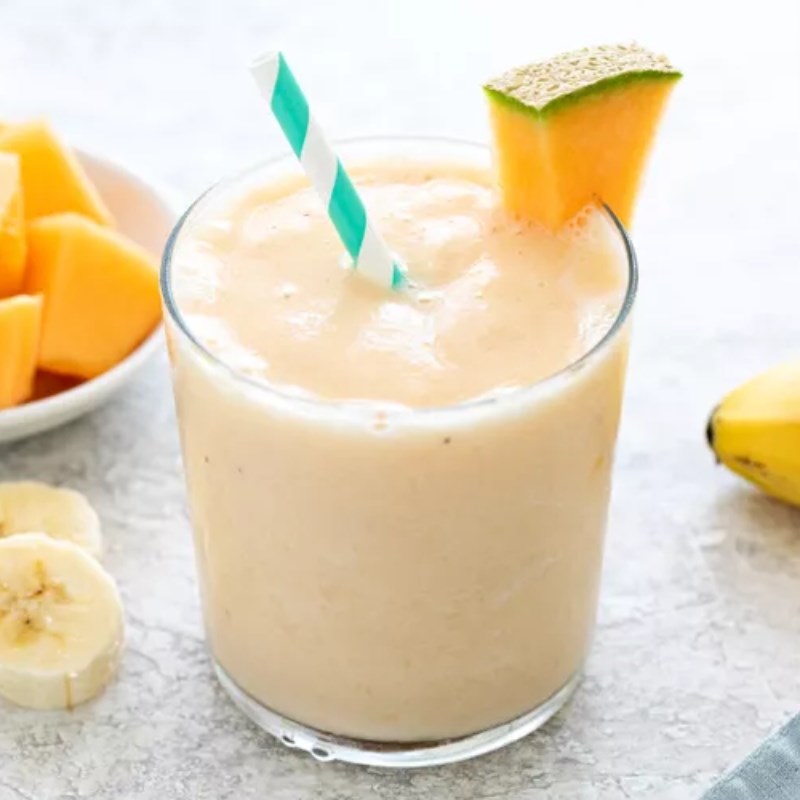 Bước 3 Thành phẩm Smoothie dưa lưới chuối