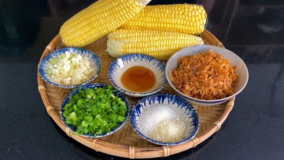 Nguyên liệu món ăn cách làm bắp xào ruốc