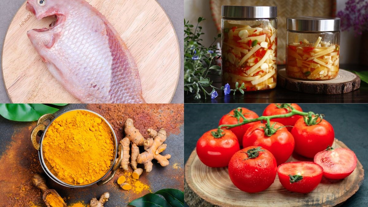 Nguyên liệu món ăn cá nấu măng chua miền bắc