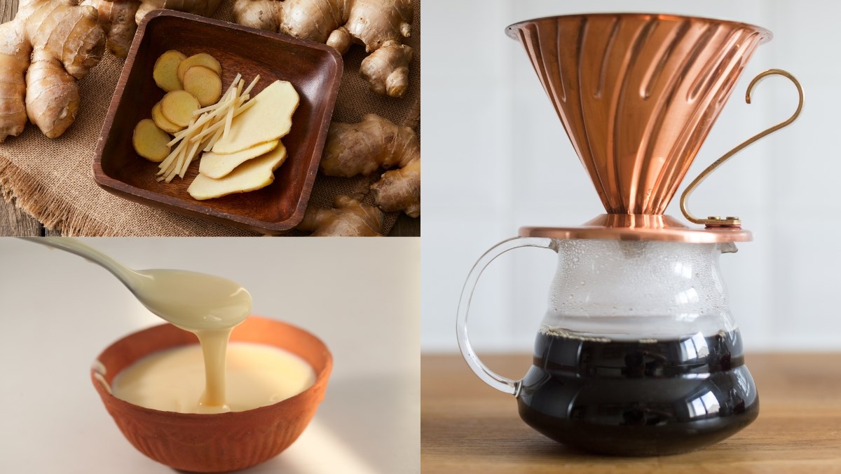 Nguyên liệu món ăn 2 cách pha cà phê gừng, cà phê gừng giảm cân