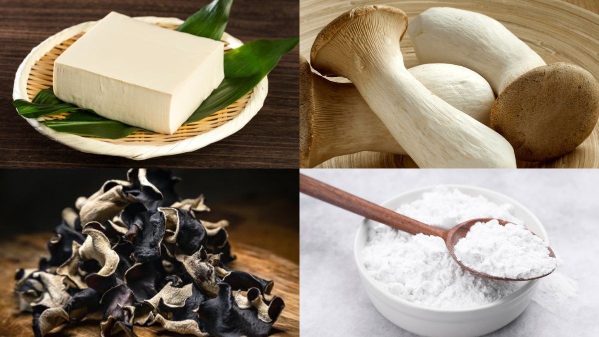 Nguyên liệu món ăn cách làm chả lụa chay từ nấm