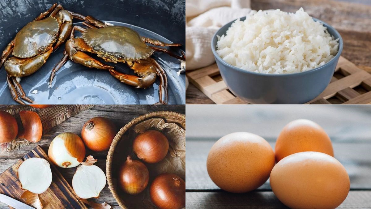 Nguyên liệu món ăn cơm rang cua