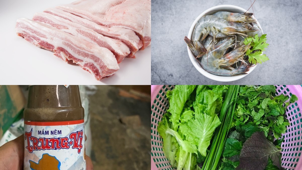 Nguyên liệu món ăn làm ngay công thức gỏi cuốn mắm nêm