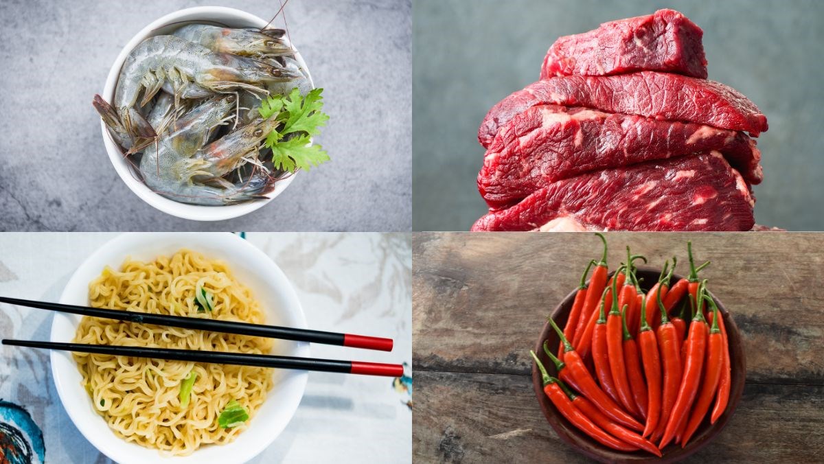 Nguyên liệu món ăn mì trộn sa tế