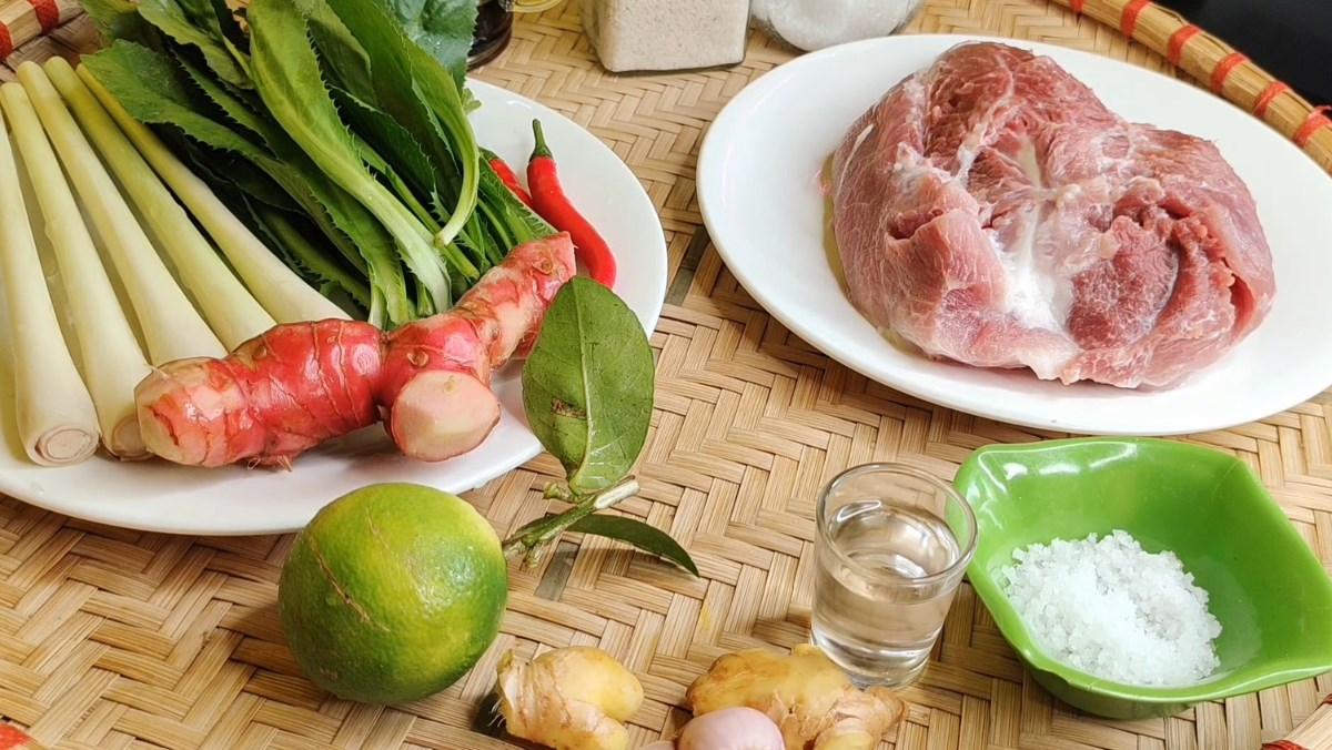 Nguyên liệu món ăn cách làm nộm thịt lợn
