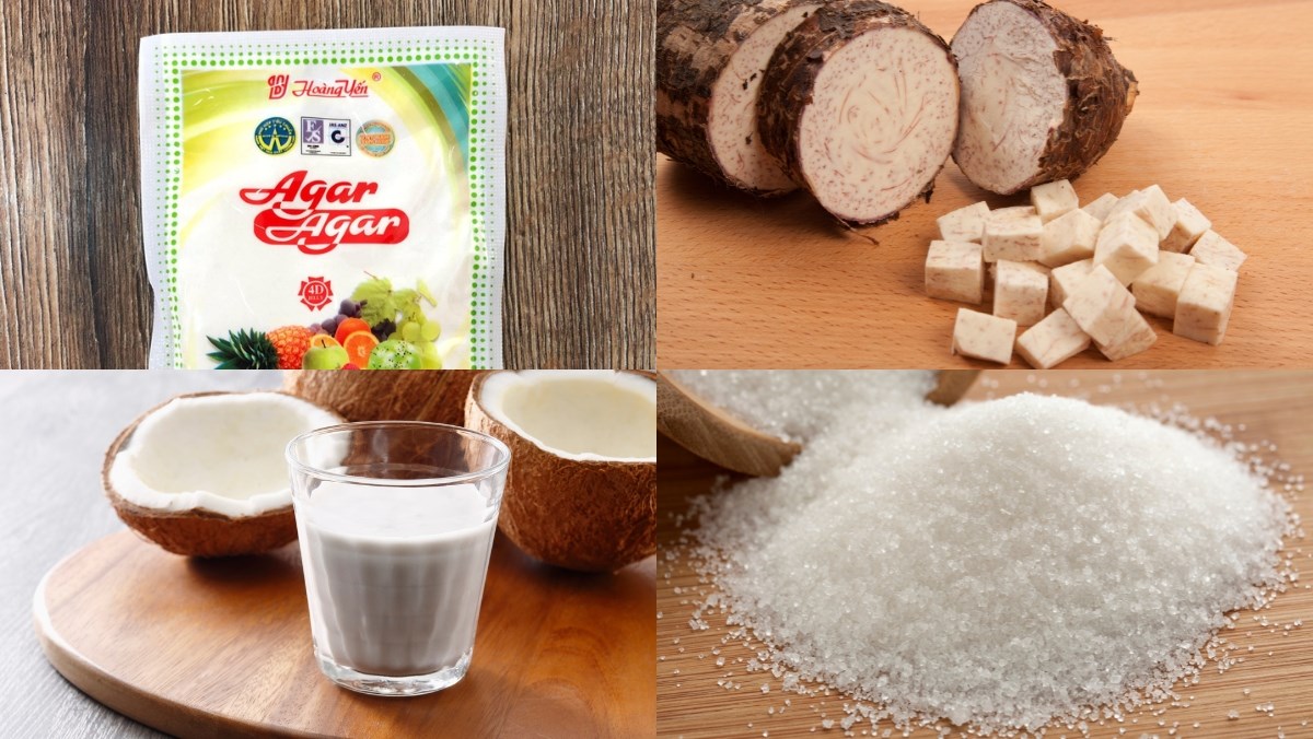 Nguyên liệu món ăn công thức rau câu khoai môn