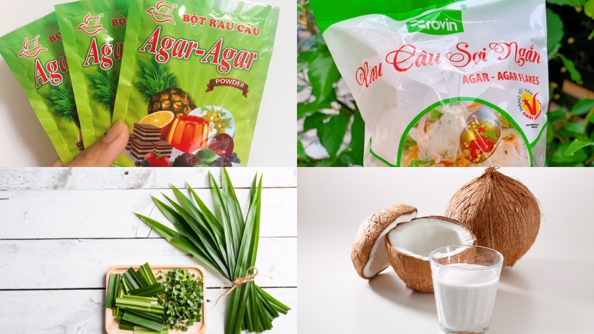 Nguyên liệu món ăn cách làm rau câu sợi