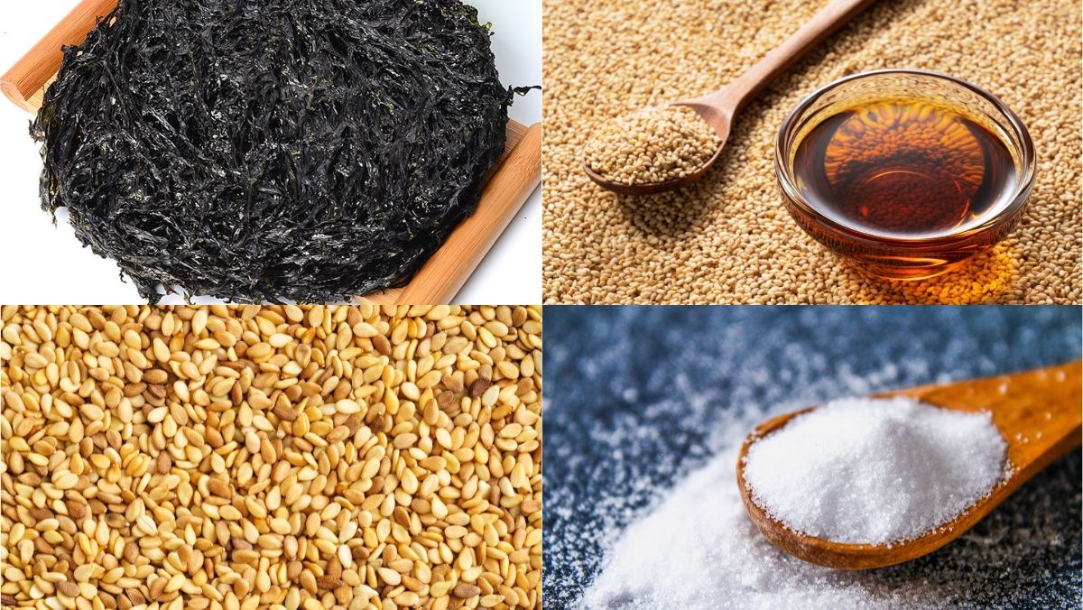 Nguyên liệu món ăn rong biển rắc cơm