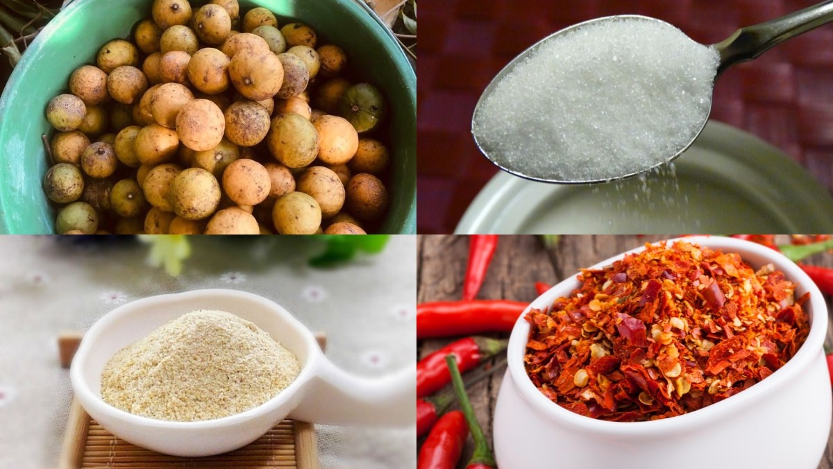 Nguyên liệu món ăn cách làm sấu chín ngâm đường và sấu chín dầm muối ớt