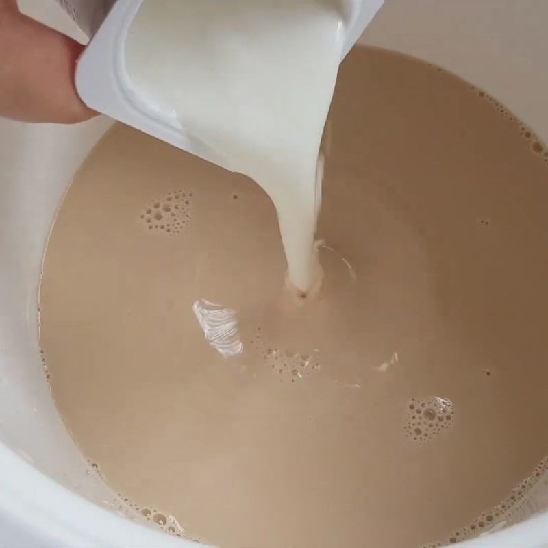 Bước 3 Cấy men và ủ sữa chua dẻo đường đen Sữa chua trân châu đường đen