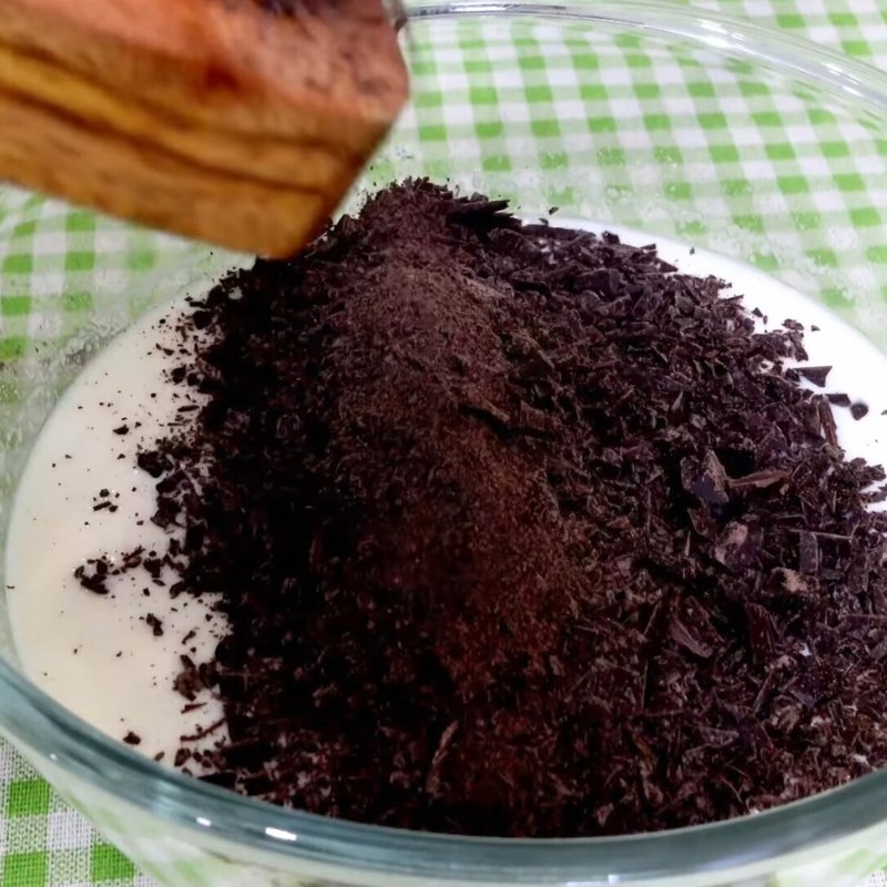 Bước 1 Hòa tan hỗn hợp Thạch socola