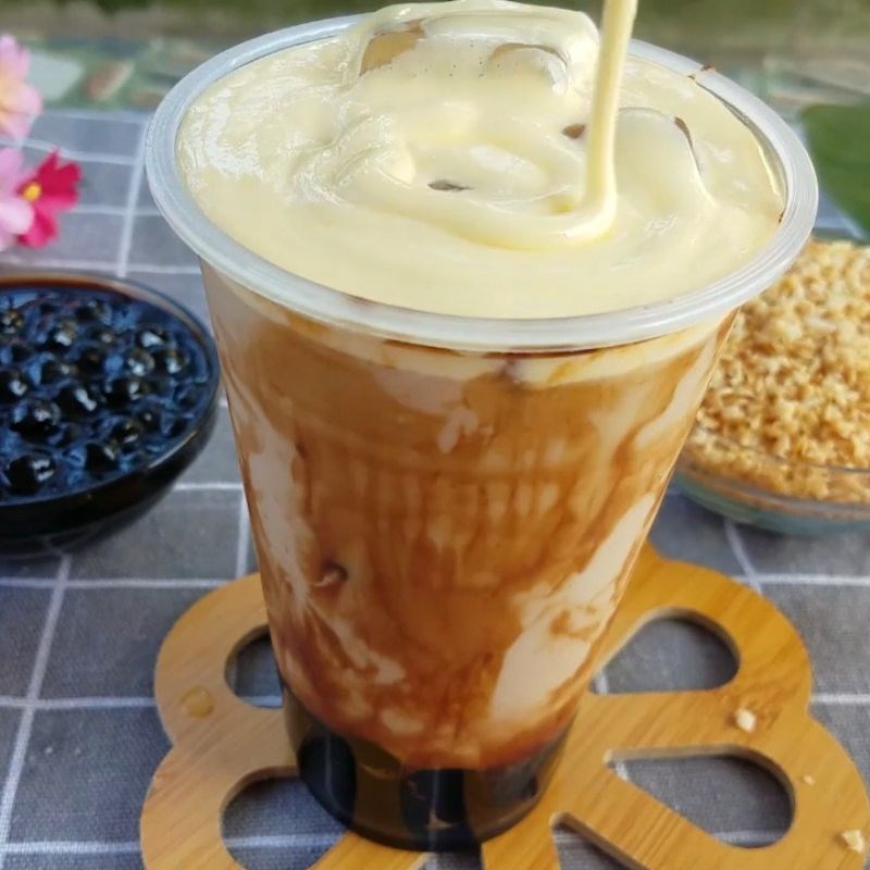 Bước 5 Hoành thành Trà sữa kem trứng dừa nướng