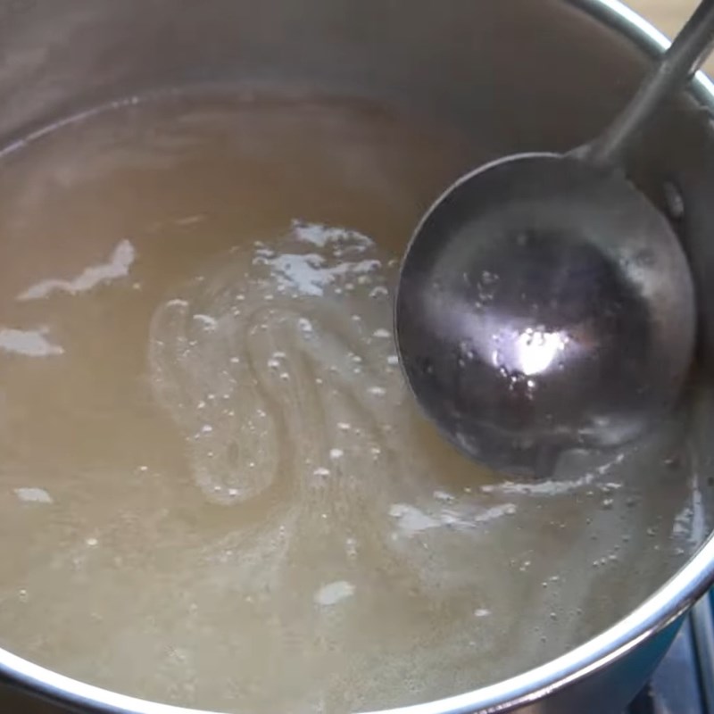 Bước 2 Nấu hỗn hợp rau câu Rau câu sợi giòn