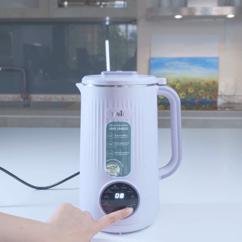 Bước 2 Nấu sữa đậu nành bằng máy làm sữa hạt Làm sữa đậu nành bằng máy làm sữa hạt