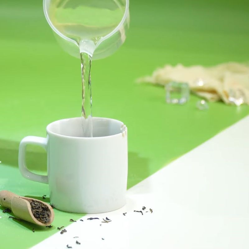 Bước 1 Pha cốt trà xanh Lục trà sữa