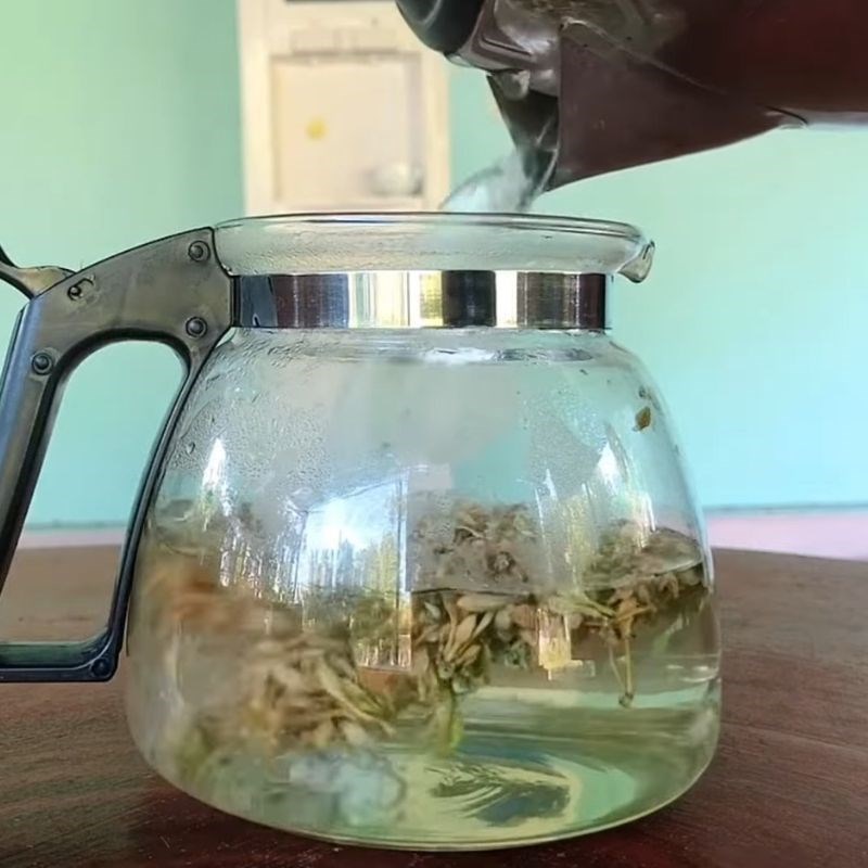 Bước 3 Pha trà hoa đu đủ đực Trà hoa đu đủ đực