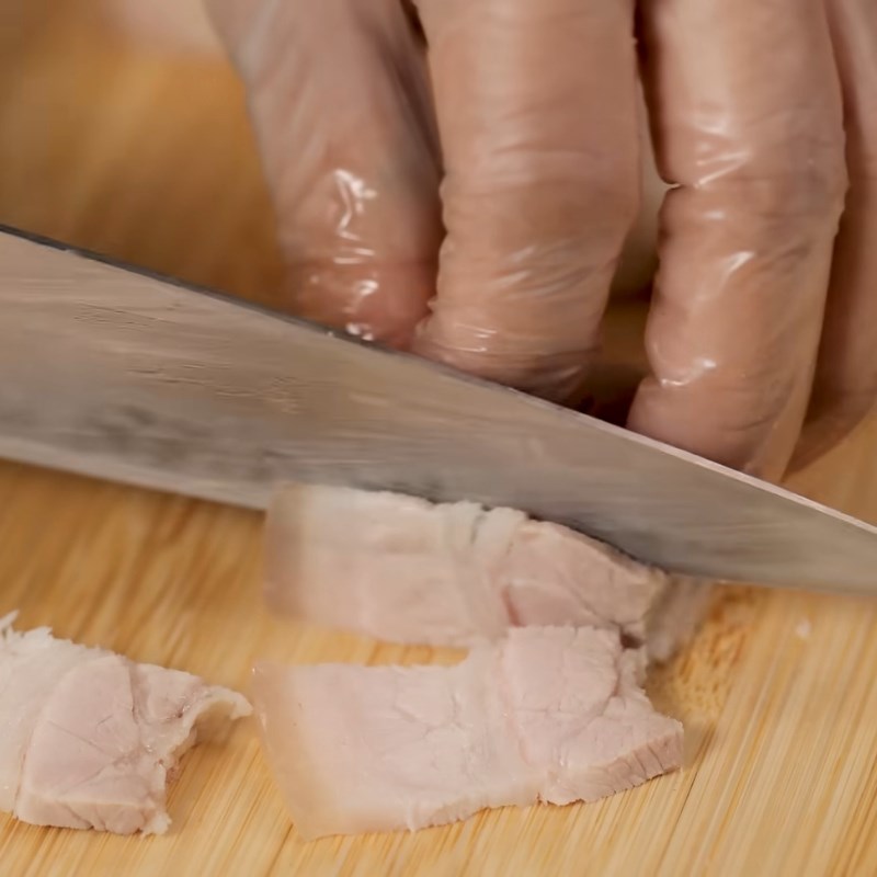 Bước 3 Sơ chế rau sống và cắt thịt, tôm Gỏi cuốn mắm nêm