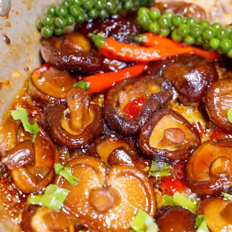 Bước 6 Thành phẩm Nấm đông cô kho tiêu