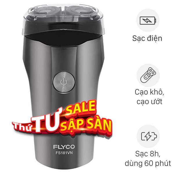 Máy cạo râu khô và ướt Flyco FS181VN