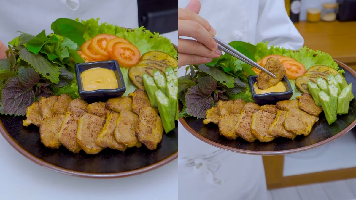 Nầm lợn nướng chao bằng nồi chiên không dầu