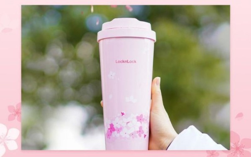 B&igrave;nh giữ nhiệt inox 550 ml Energetic Tumbler Peach Blossom Lock&Lock LHC3249VOLPB