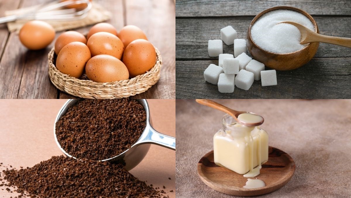 Nguyên liệu món ăn bánh flan cafe