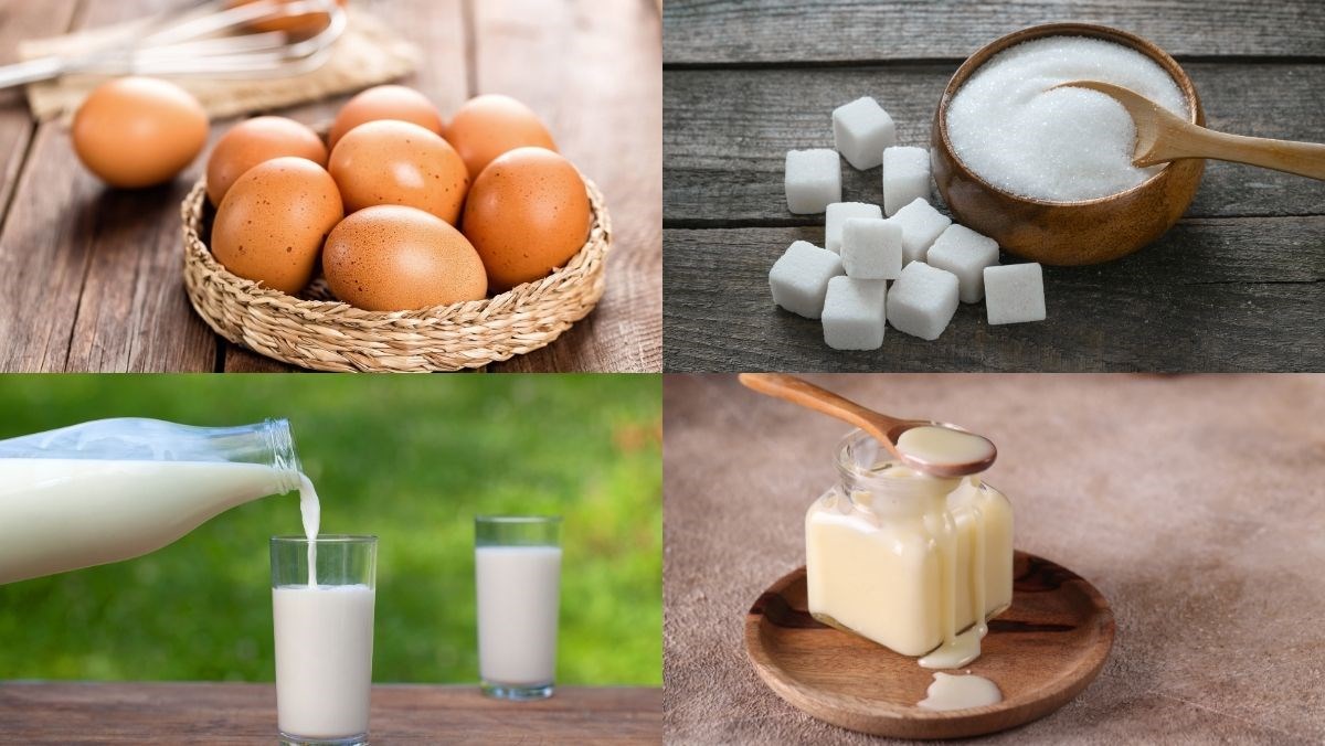 Nguyên liệu món ăn bánh flan tây ban nha