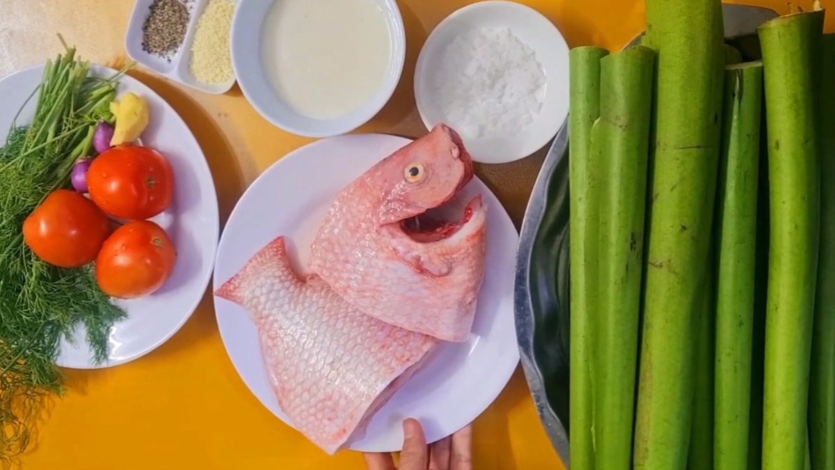 Nguyên liệu món ăn bí quyết làm cá nấu dọc mùng miền bắc