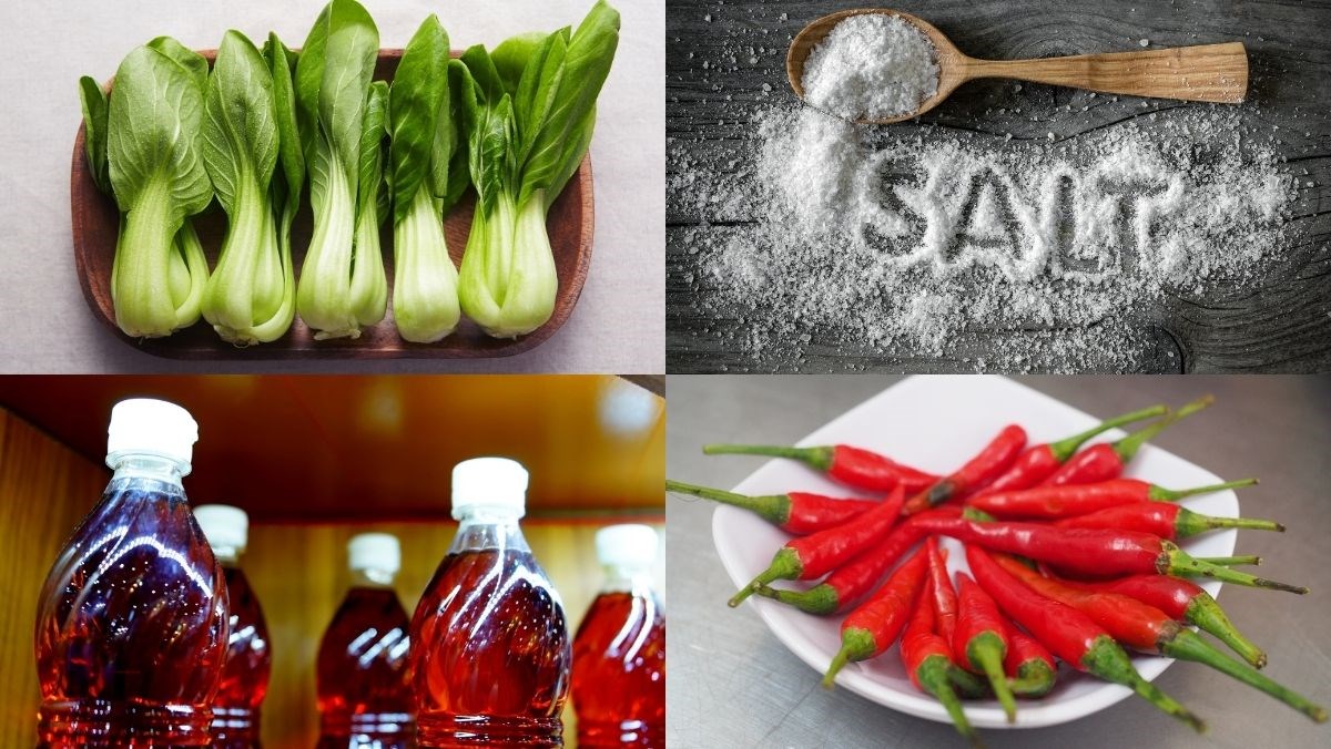 Nguyên liệu món ăn cải chíp luộc