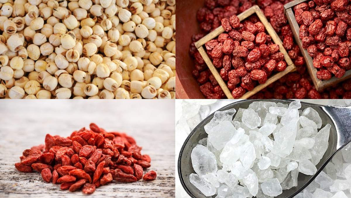 Nguyên liệu món ăn cách nấu chè hạt sen táo đỏ kỷ tử