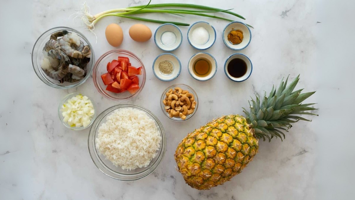 Nguyên liệu món ăn cách làm cơm chiên thái lan
