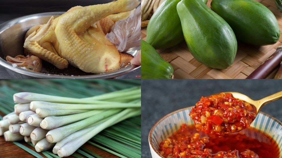 Nguyên liệu món ăn gà nòi hầm sả