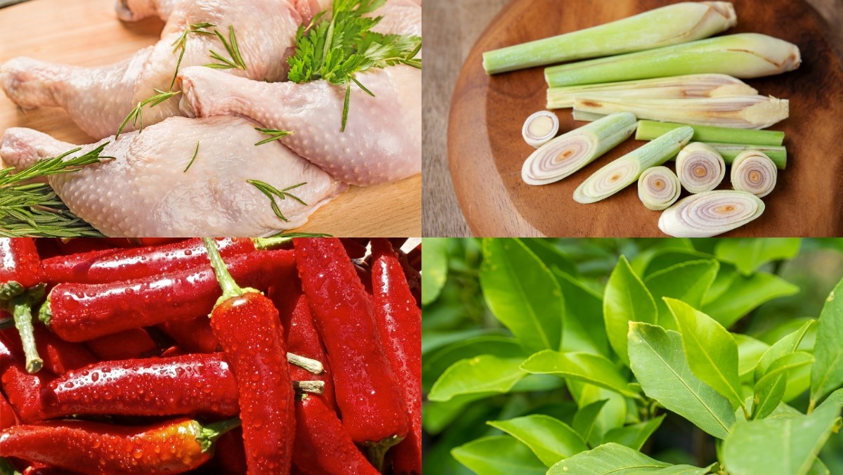 Nguyên liệu món ăn cách làm gà xào sả ớt miền bắc