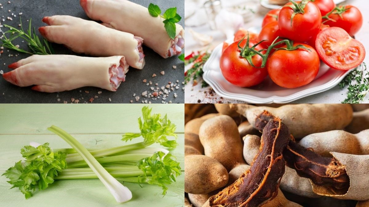Nguyên liệu món ăn móng giò nấu canh chua