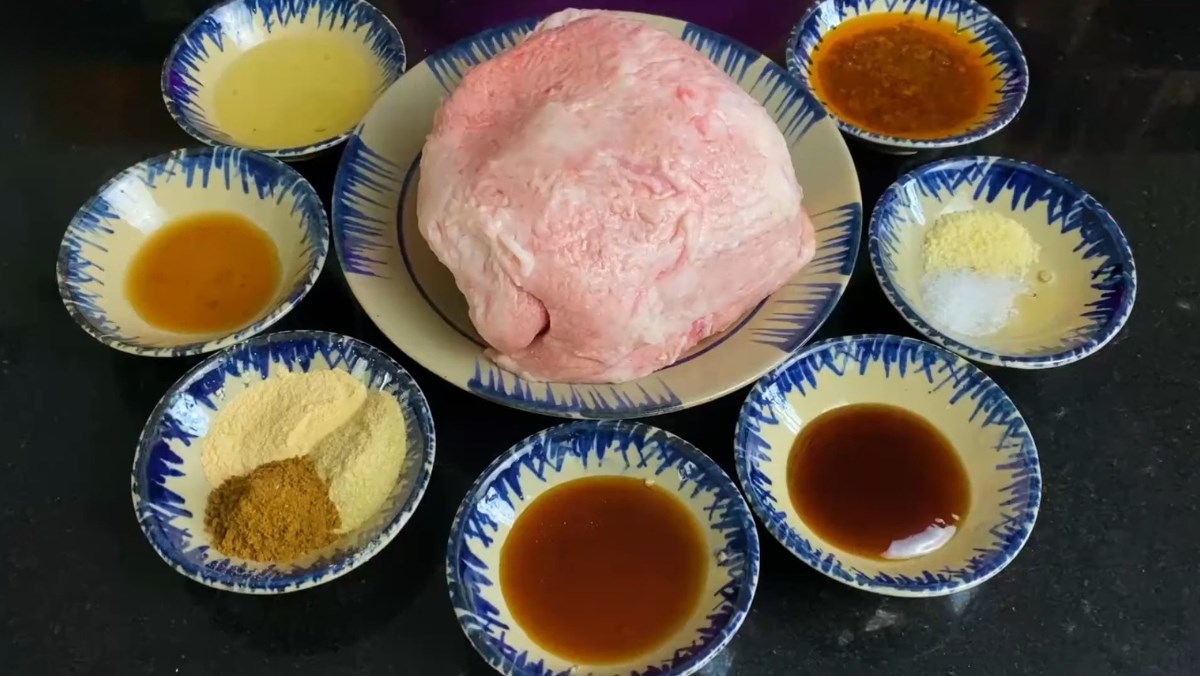 Nguyên liệu món ăn 2 cách làm nầm heo nướng nồi chiên không dầu