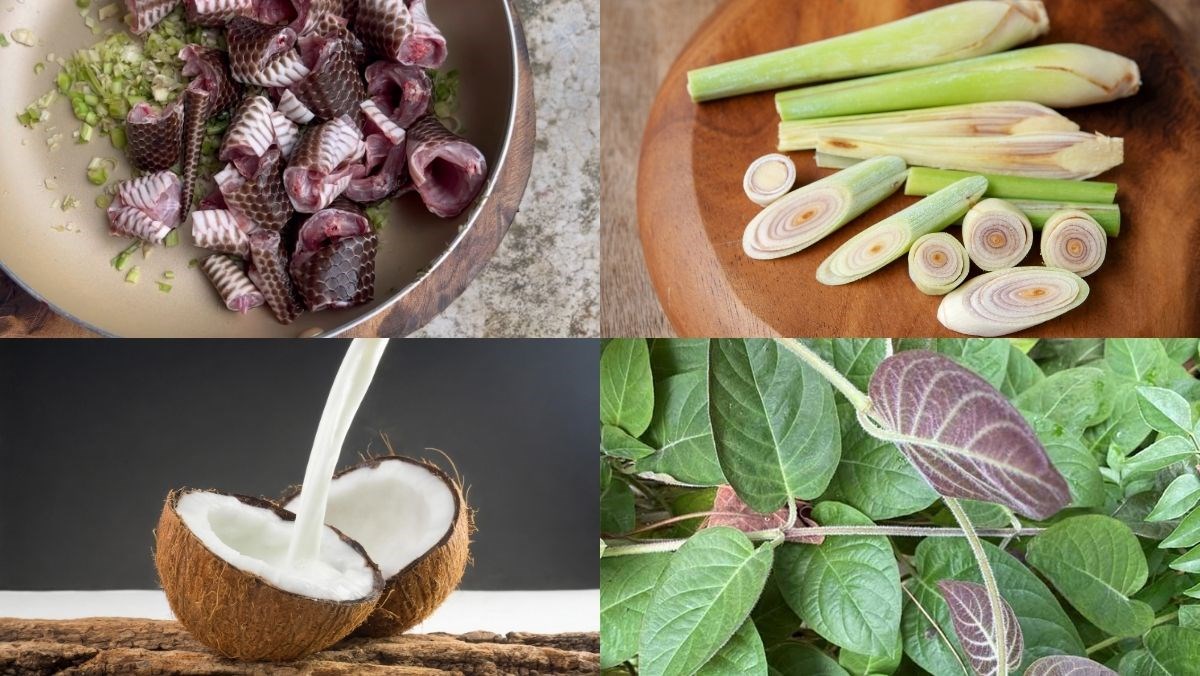 Nguyên liệu món ăn rắn xào lăn