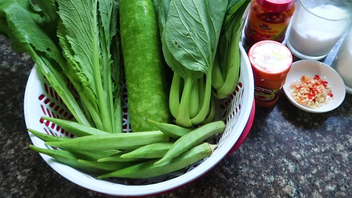 Nguyên liệu món ăn cách làm rau luộc chấm chao