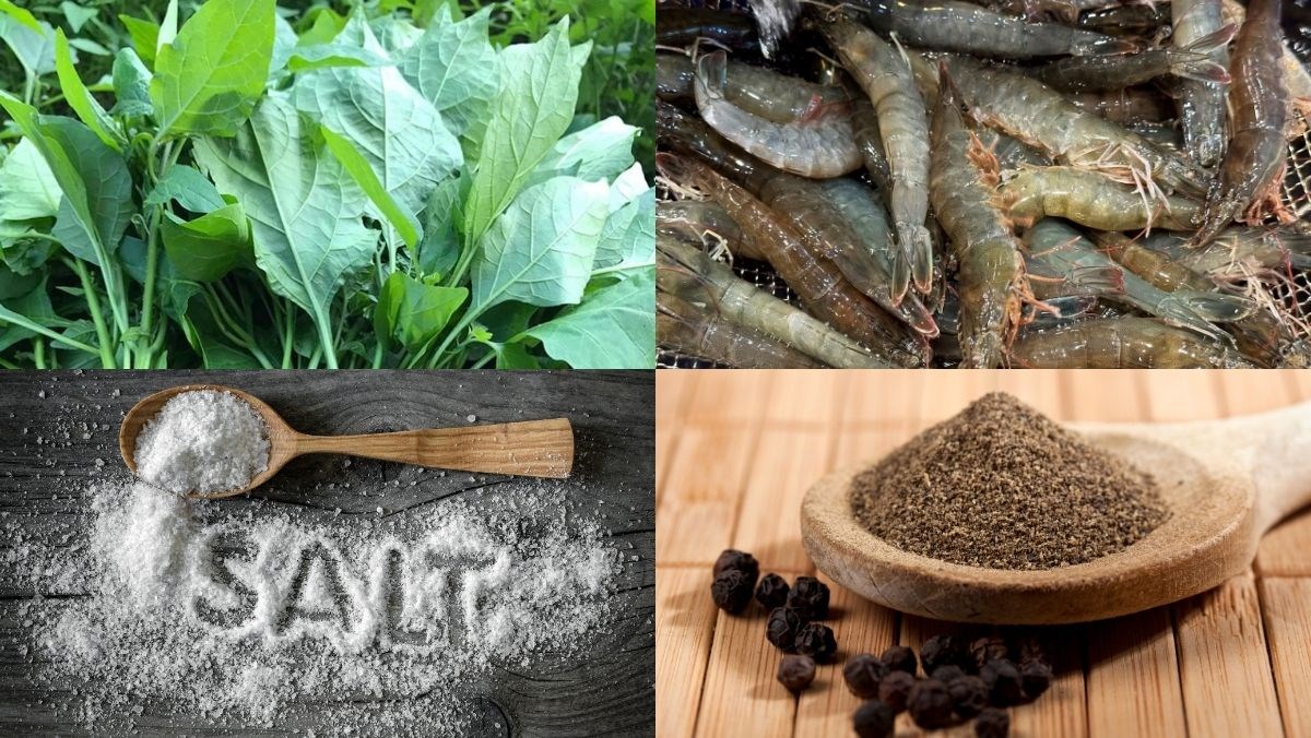 Nguyên liệu món ăn rau tầm bóp nấu canh