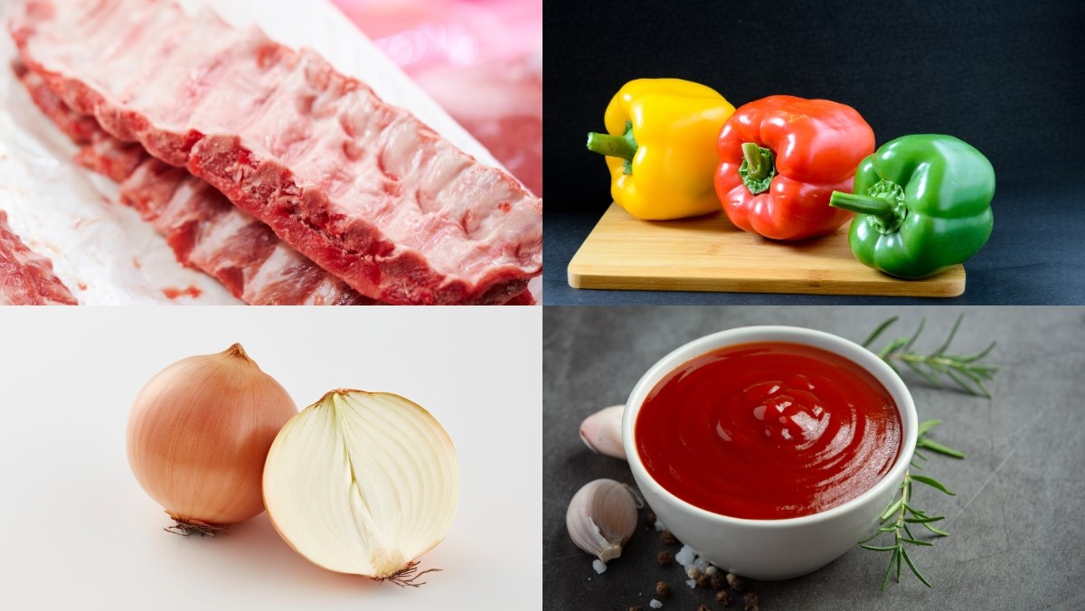 Nguyên liệu món ăn cách làm sườn xào chua ngọt người hoa