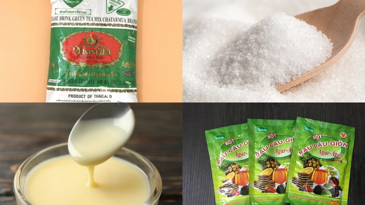 Nguyên liệu món ăn cách nấu trà sữa thái xanh