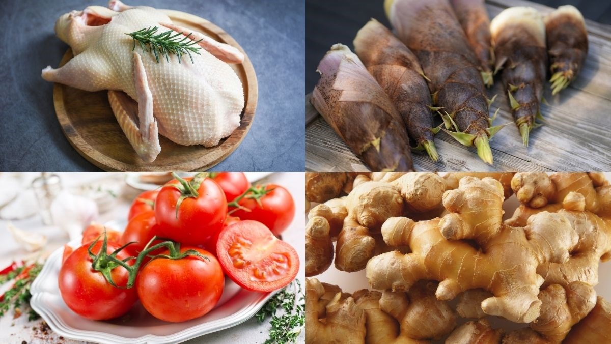Nguyên liệu món ăn vịt nấu măng miền bắc