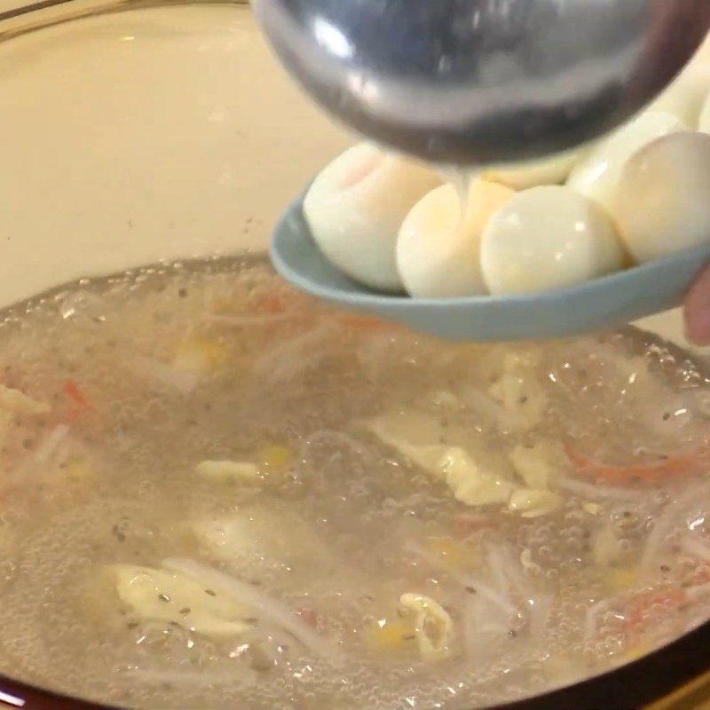 Bước 4 Chế biến súp thanh cua Súp thanh cua
